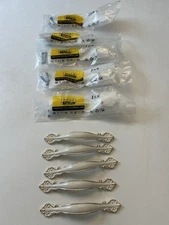 10 Jetland Cabinet Hardware Handle Pull White/Gold  2-1/2" 64mm Hole Center