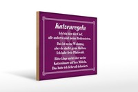 Holzschild Spruch 30X40 Cm Katzenregeln Ich Bin Hier Der Chef Deko Schild