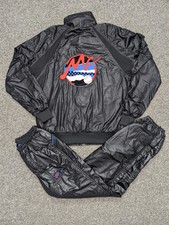 Nike Tracksuit Mens Large Black John McEnroe Mac Attack Checkerboard Tennis 80s
