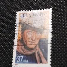 Used 37 Cent John Wayne Stamp Blue Brown 2004 United States Uncertified Ungraded