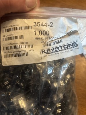 100 Pcs) Keystone 3544-2 vertical entry mini auto blade fuse holder, 20A, THM
