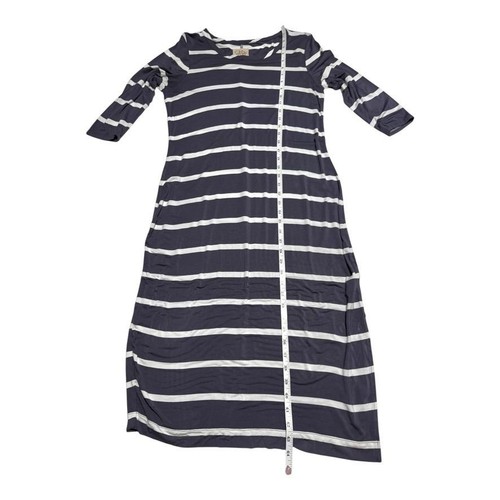 Chaser Brand T-Shirt Midi Striped Dress Blue/White Size Medium - Picture 3 of 7