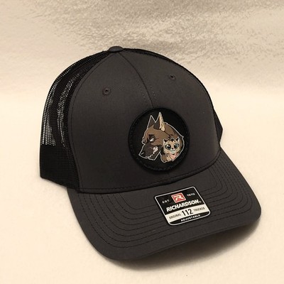 Richardson 112 Pixie & Brutus 6 Panel Snapback Trucker Cap Hat Gray Black NWT