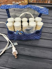 REMINGTON HOT HAIR Rollers CURLERS IN CASE TRAVEL SIZE Fabric Blue Case Retro