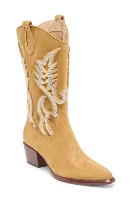Dolce Vita Vila Western Suede Boots Caramel- SZ 6- NIB