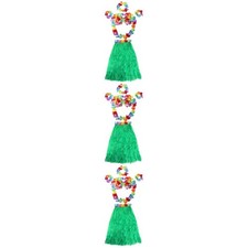  3 Pieces Hawaii Costume Accessories Outfits Hawaiian Grass Skirt