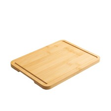 Non-Slip Bamboo Cutting Board, 100 Natural Bamboo Color, with Juice Groove