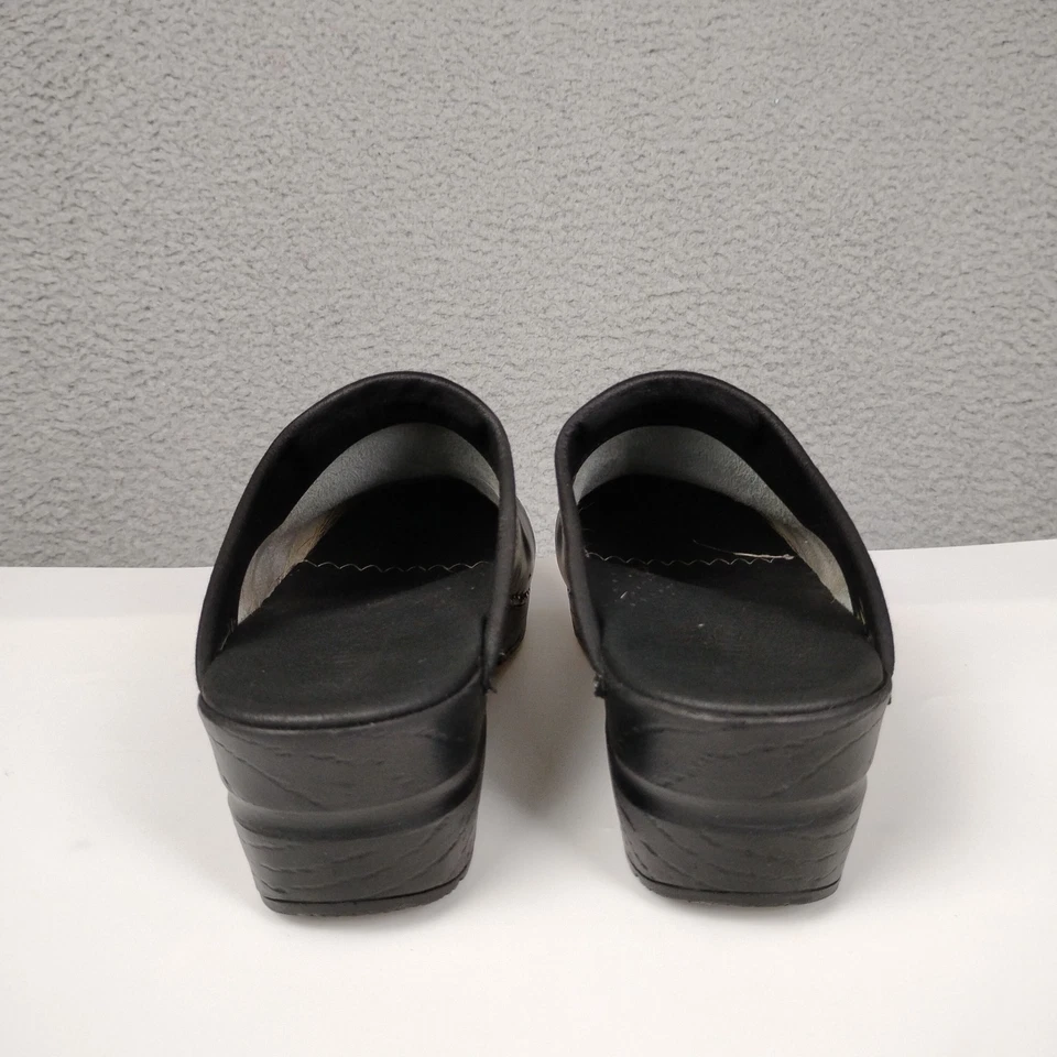 Sanita Original Danish Clogs Womens 38 Black Leather Pro Nurses Shoes US 7 - 7.5 - Image 4 of 4
