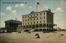 Old Orchard Beach, Maine ME Hotel Vesper Tichnor Antique Postcard 1c stamp