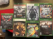 Lot of 7 Xbox One And 360 Games - GTA Resident Evil Rayman Geads V