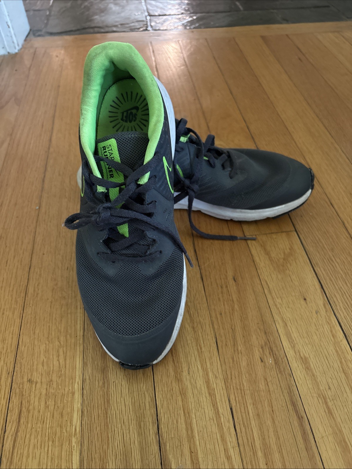 SAOLA Scarpe da corsa Nike Star Runner 2.0 leggere grigio verde taglia 6.0 giovani