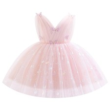 Baby Girls Shiny Butterfly Tutu Dress Princess Butterfly 1st Birthday Party D...