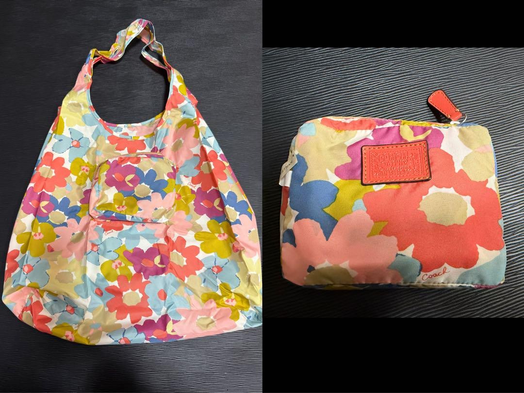 COACH Floral Nylon Foldable Eco Tote Bag for Women  