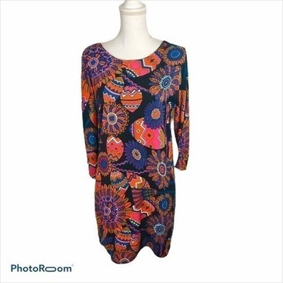 Julie Brown Colorful V-back Dress Small Women s Egg Print Easter