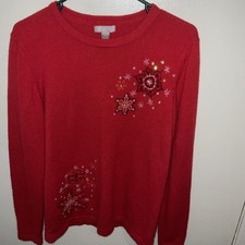 Large Christmas white stag sweater