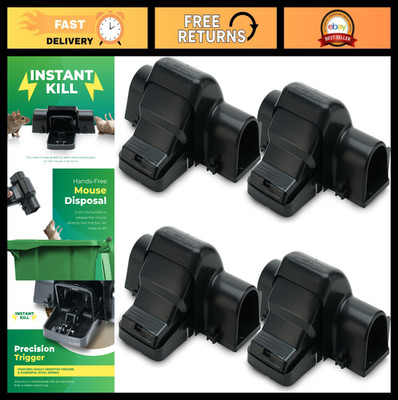 Large Rat Traps 4 Pack - Dual-Entry Indoor/Outdoor Rodent Traps, Safe Hands-Free