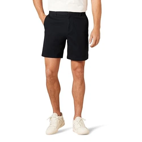 AMAZON ESSENTIALS MEN'S 7" STRETCH CHINO SHORTS SIZE MEN 30 - BLACK