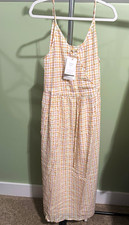 Christy Dawn Lincoln Dress Sunny Plaid Midi Maxi V-Neck Sleeveless XL
