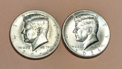 2024  P & D - Kennedy Halves - 1 Each - Brilliant Uncirculated - Gems