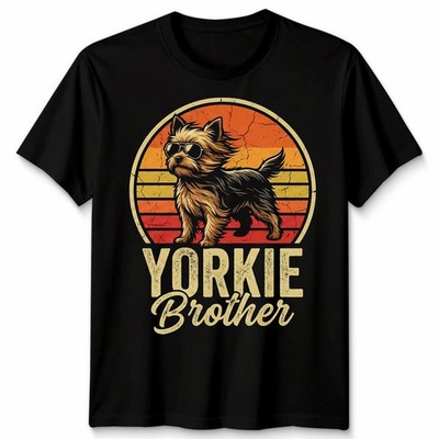 Yorkie Bruder Hundeliebhaber Vintage Retro Grafik Design Bekleidung
