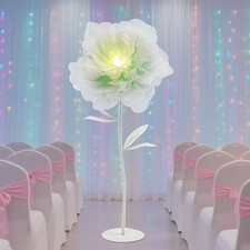 Flower Decoration W/ Light Large Electric Auto-Open Artificial Flower for Party