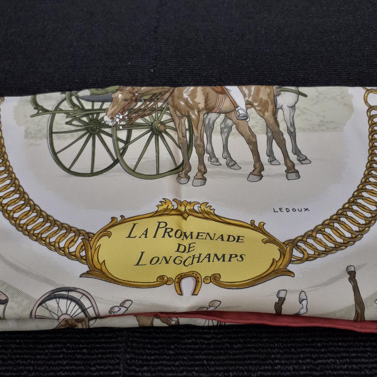 HERMES LEDOUX Bordeaux carriage scarf 90 silk twill