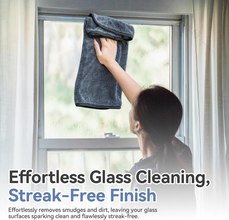 Блестящие салфетки салфетки для чистки душа - 1 шт суперабсорбент 15,7x23,6 дюйма, серые - Изображение 4 из 4