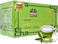 Double Dragon Finest Chinese Green Tea 300 Bags Pure Fujian Natural Antioxidants 0.06 per strip