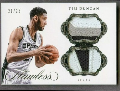 Tim Duncan Flawless 1/1 3 Color Patch Jersey # Match HOF 21/25 Panini SA Spurs
