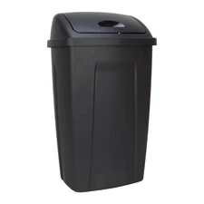 Mainstays Kitchen Trash Can, 13 Gallon Plastic Garbage Bin with Swing Top Lid, B
