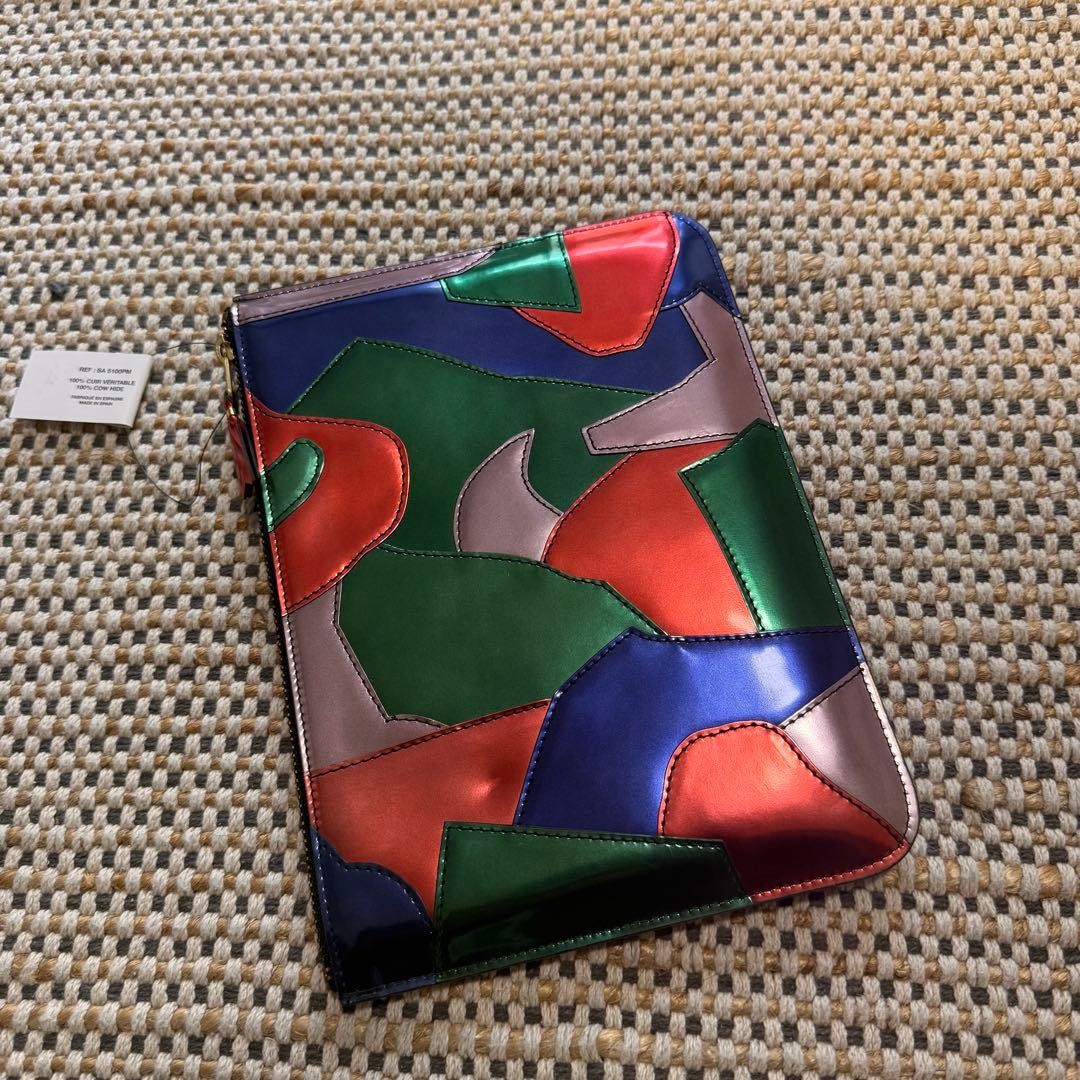 COMME des GARÇONS Leather Patchwork Pouch Multico… - image 1