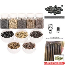 2500pcs Silicone Lined Micro Ring Hair Extension Beads 5mm Multi Colored I Tip