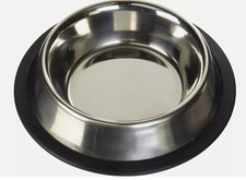 Loving Pets Standard No-Tip Dog Bowl, 8-Ounce, Nickel