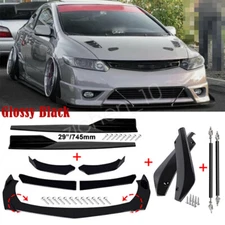 For Honda Civic 1 Front Rear Bumper Lip Spoiler Splitter Body Kit Side-Skirt