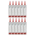 Sashco Lexel 12 Pack 10.5 oz Kitchen Bath Clear Paintable Adhesive Caulk - 13010