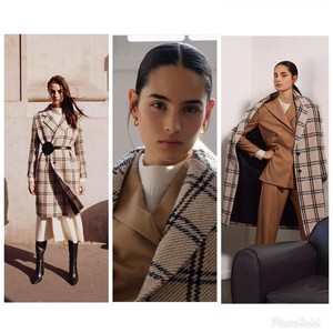 maje plaid coat