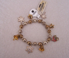 CHRISTMAS HOLIDAY BEADED JINGLE BELLS BRACELET NWT