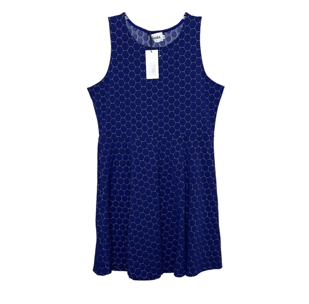 Leota Womens Heavy Blue Circle Ava Fit Flare Plus Dress Size 2L 18 | eBay