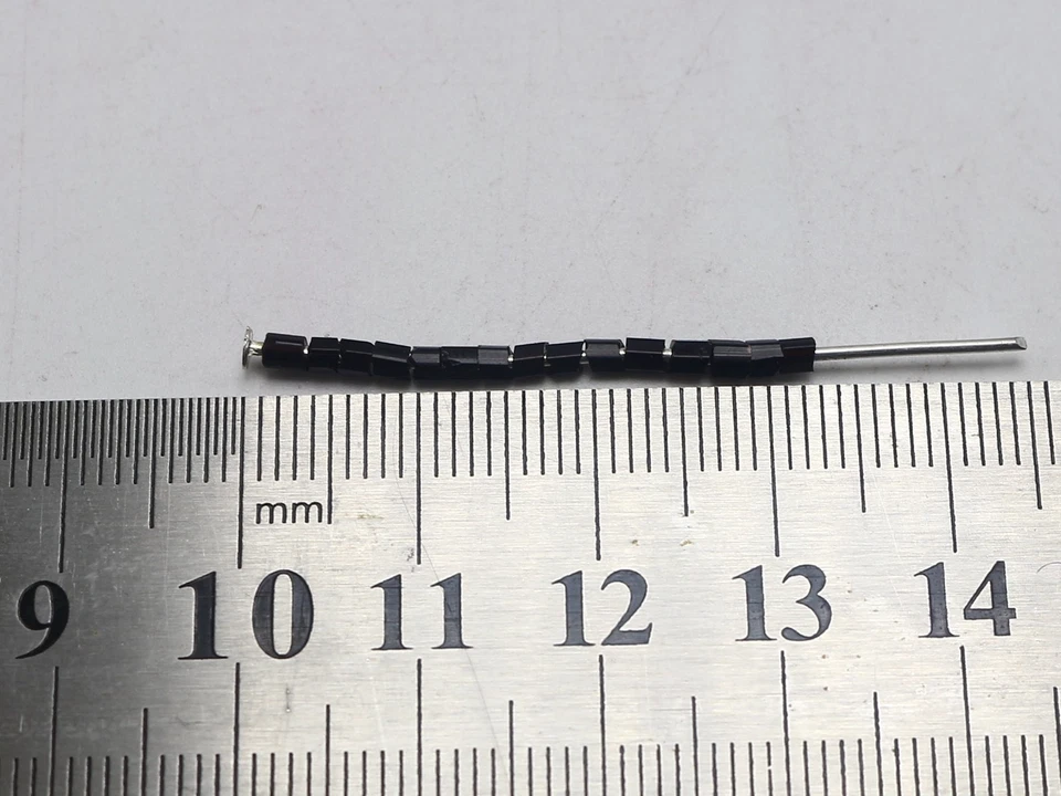 2500 Glass Tube Bugle Beads Opaque White Black 2X2mm + Storage Box Jewelry - Image 3 of 4