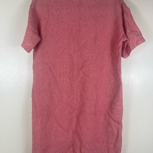 Eileen Fisher Etuikleid koralle Bio Leinen Kurzarm rosa, Gr. XS/TP - Bild 8 von 9