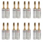 16 pcs Audio Screw Banana Plug 24K Gold Plated Speaker Wire Jack Connector