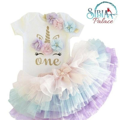 baby 1st birthday unicorn outfit