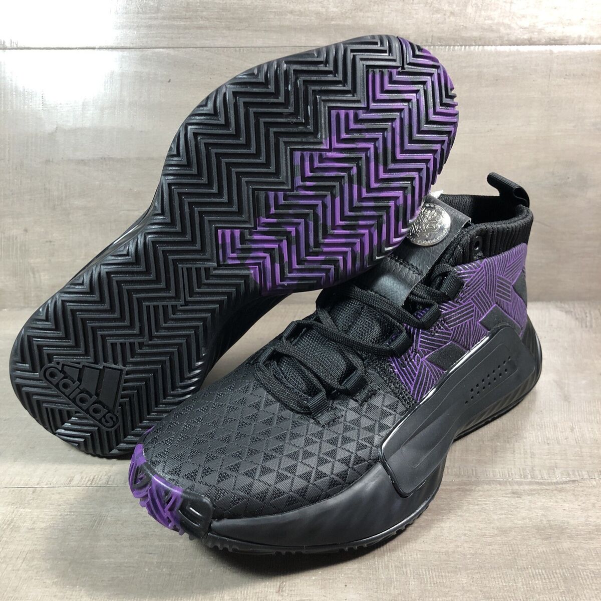 adidas Dame 5 J Black Purple Marvel Black Panther Damian adidas Dame 5 J Black Purple Marvel Black Panther Damian