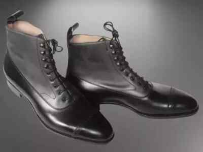 Handmade Two Tone Lace Up Ankle Boots, Men Cap Toe Dress Boots For Men 7-8-9-10