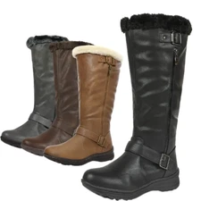 Womens Knee High Warm Fur Winter Zip Snow Boot Shoes Size 5-11 US
