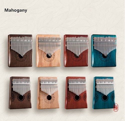 17 Chiavi Legno Kalimba Loto Intagliato con Martello Tuning Starter Kit per Bambini - Foto 5 di 9