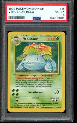 PSA 4 Venusaur 15/102 Holo - Base Set - **ERROR / Mislabeled ** | eBay