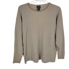 VTG Light Brown Waffle Knit Thermal Top Shirt Plus 18/20 Minimalist Cottagecore