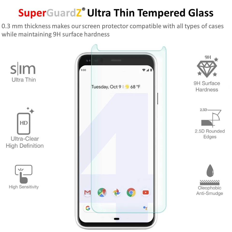 SuperGuardZ Tempered Glass Screen Protector For Google Pixel 4 / {Pixel 4 XL} - Image 3 of 4