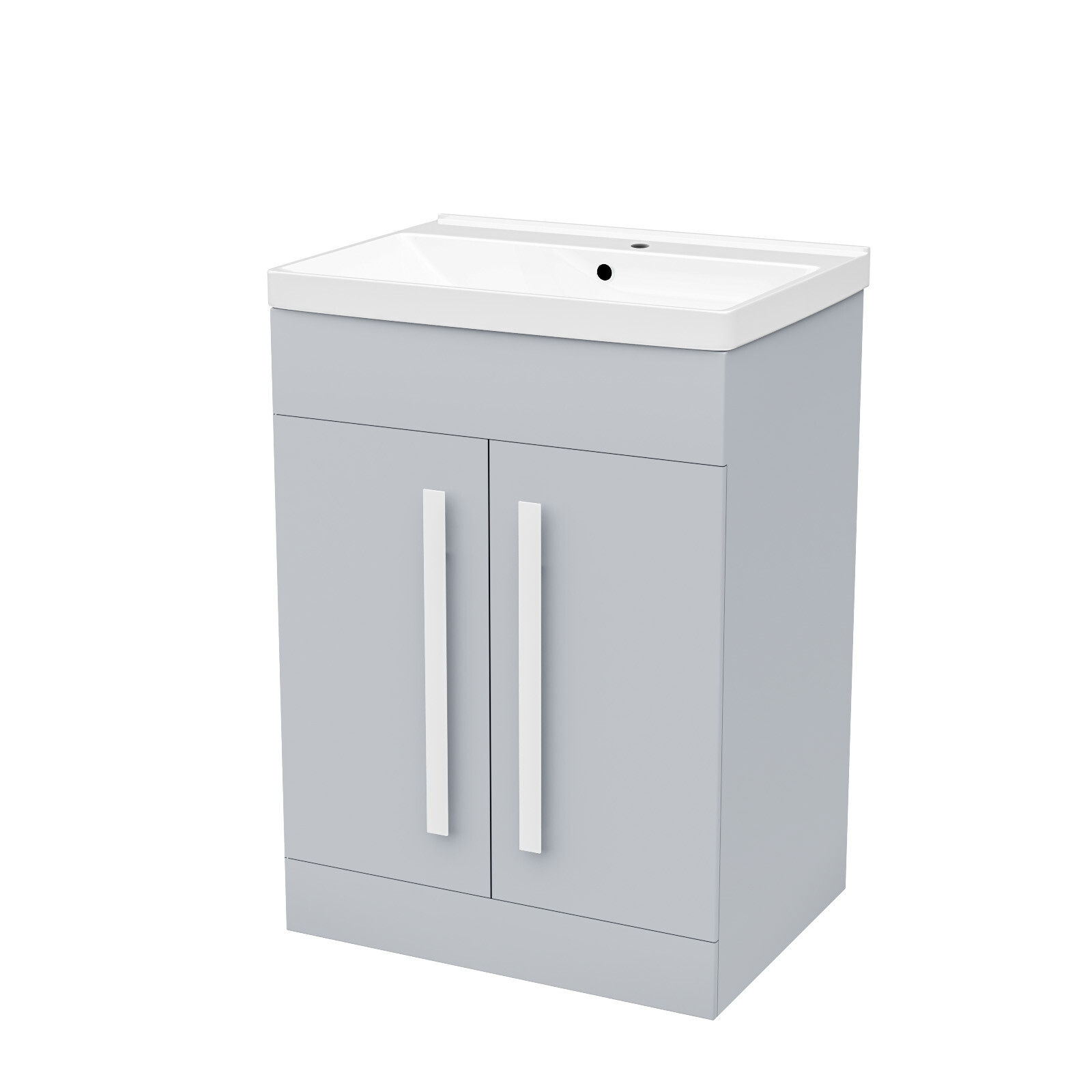 Nes Home Matte Grey 600Mm Bathroom Basin Sink Cabinet & Ceramic Basin - Image 2